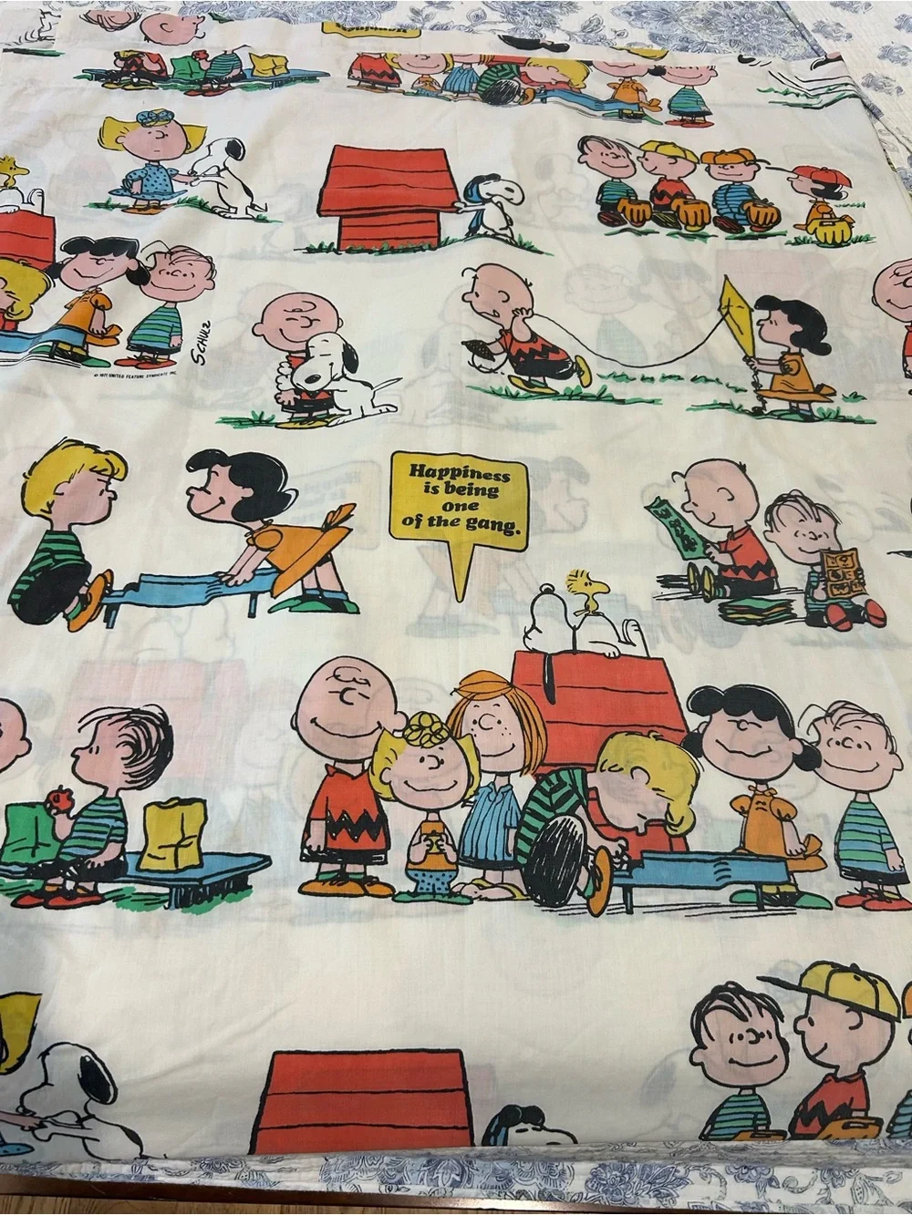 Vintage 1971 Peanuts Full Flat Sheet